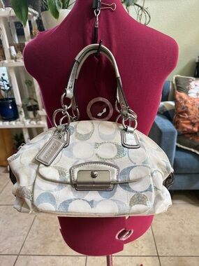 Coach Kristin Signature Dome Sequin Satchel Shoulder Bag- pre-owned.